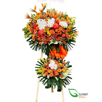 Orange flower stand