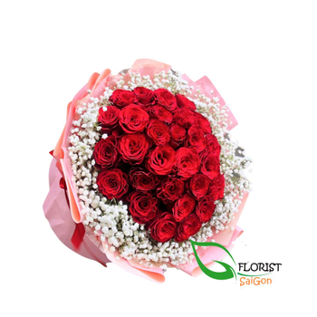 Order red rose bouquet in Saigon