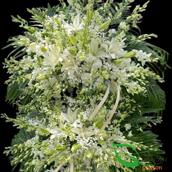 White funeral flowers in Saigon