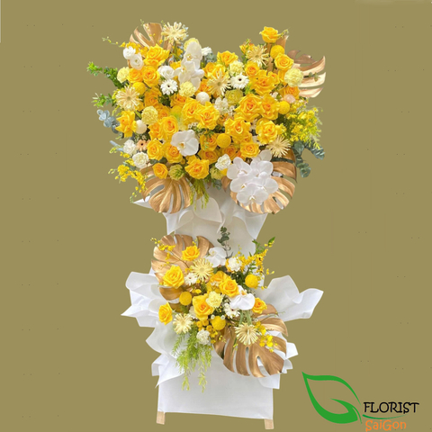 Congratualtion flower stand in Saigon