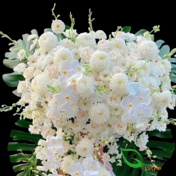 Luxury funeral flower stand delivery Saigon, HCMC