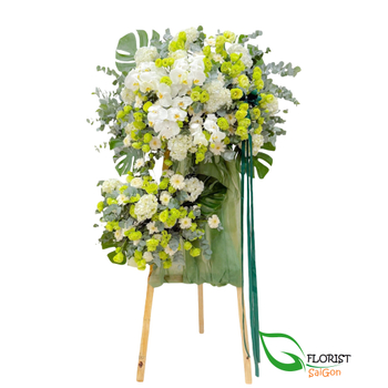 Green grand opening flower stand Ho Chi Minh city