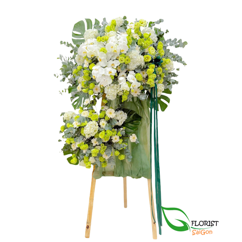 Green grand opening flower stand Ho Chi Minh city