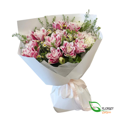 Pink lily bouquet delivery Ho Chi Minh city