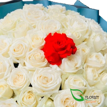 99 white rose bouquet