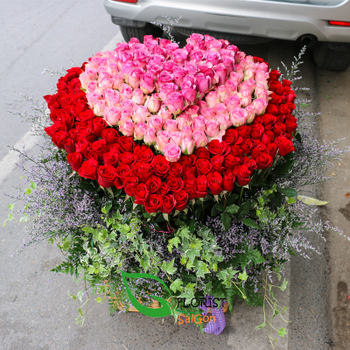 Super large heart shaped rose Saigon