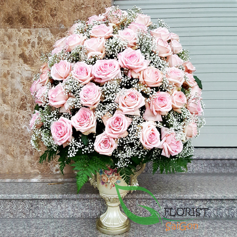 Saigon pink roses senior vase