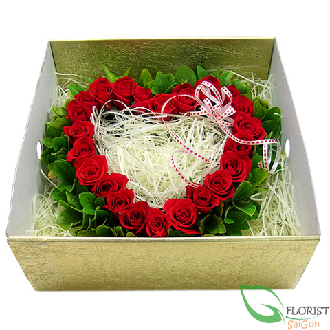 Saigon heart flowers in box