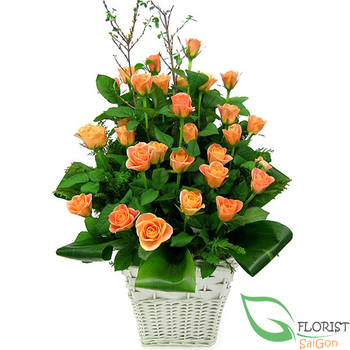 Orange rose arrangement