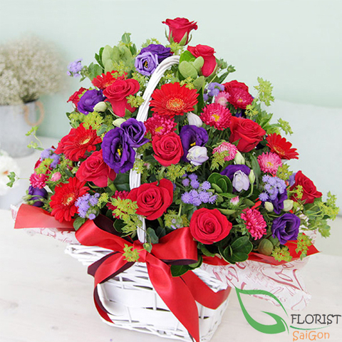 Flower basket for girlfriend