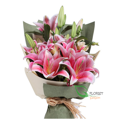 Pink lily bouquet delivery