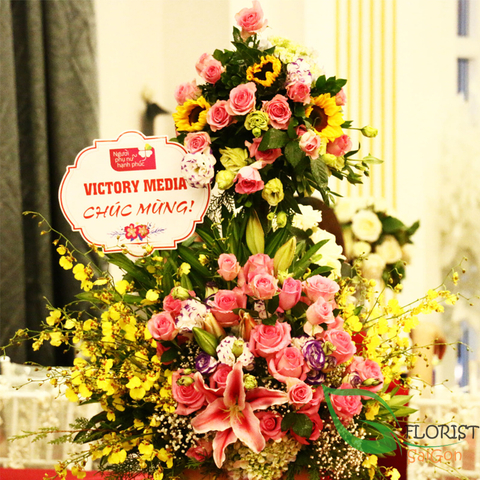 Congratulations flower basket in Saigon