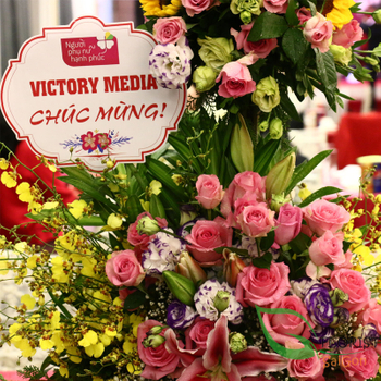 Congratulations flower basket in Saigon VN