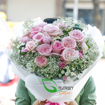Pink ohara rose bouquet for birthday delivery Saigon