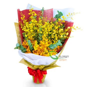 Yellow orchid bouquet