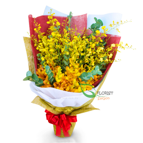 Yellow orchid bouquet