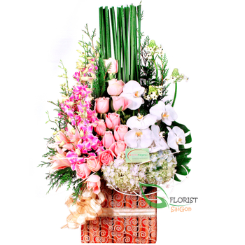 Flowers basket delivery free to District 5