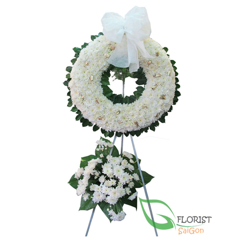 White funeral flowers Saigon