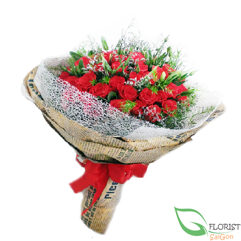 Bouquet of lovely red roses