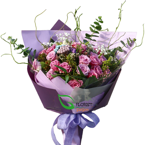 Purple Rose Bouquet Delivery Sameday in HCM