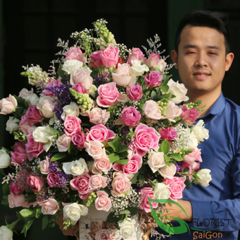 Beautiful birthday flowers in HCMC