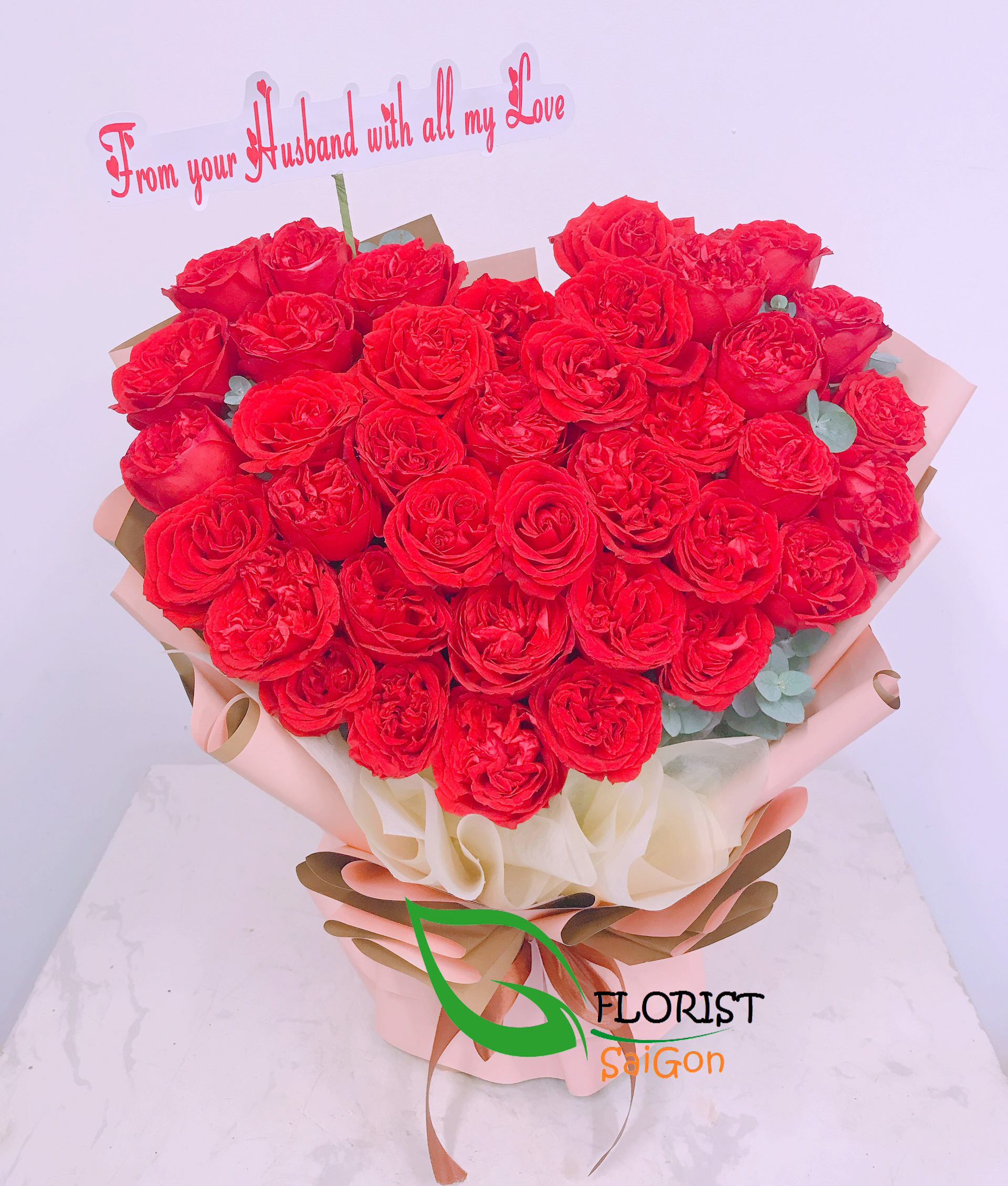 Happy Valentines day flowers with same day delivery Saigon