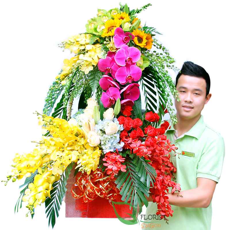 Basket flower arrangements for boss online order