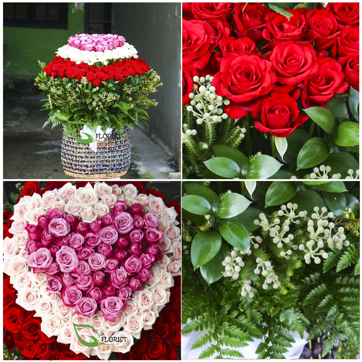 Special Valentine heart shaped rose arrangement HCMC
