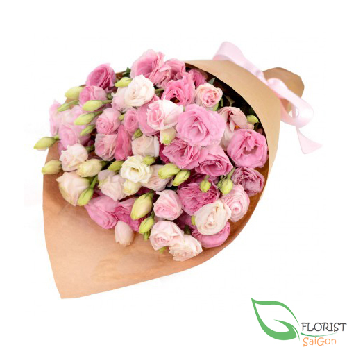 Beautiful pink lisianthus bouquet