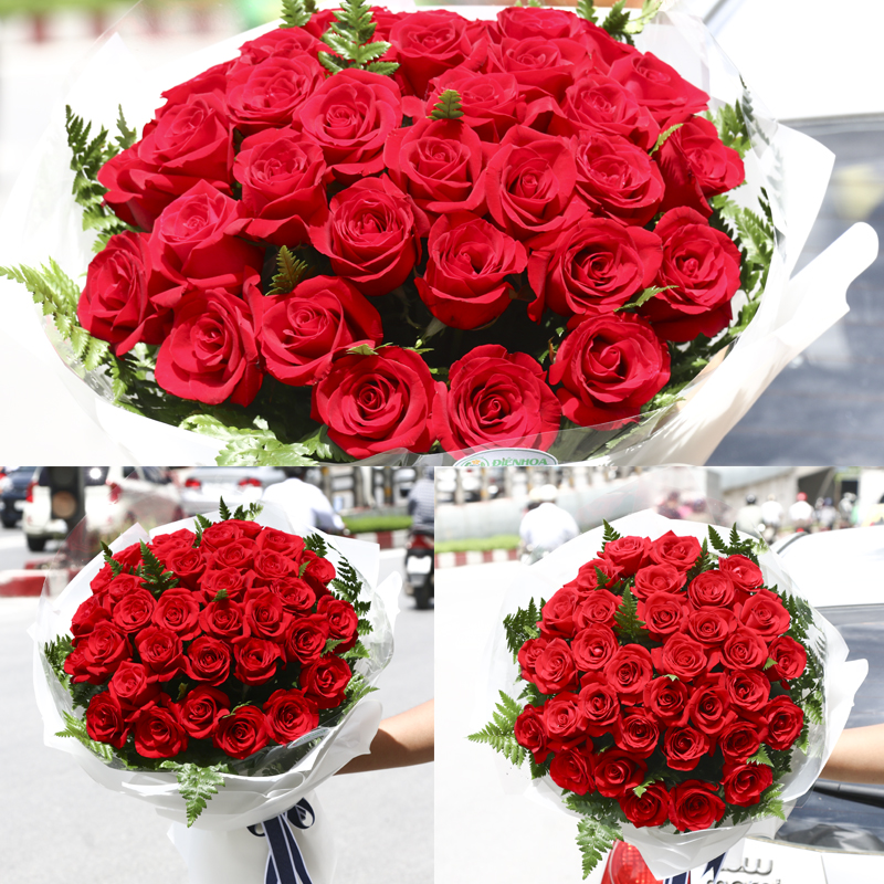 Beautiful red rose bouquet in Saigon HCMC