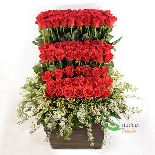 Send love flowers to Saigon same day free delivery