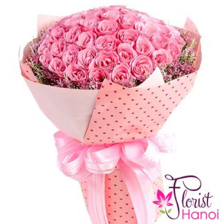 99 pink roses bouquet in Vietnam