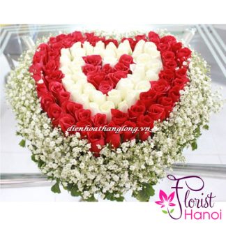 99 roses in heart shape delivery same day