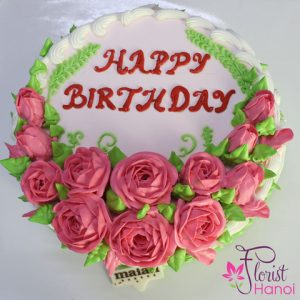 Send cake with birthday flowers to hanoi