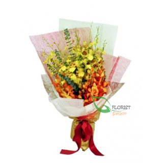 Beautiful orchid bouquet free shipping in Saigon