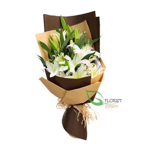 Online beautiful white lily flowers in HCMC