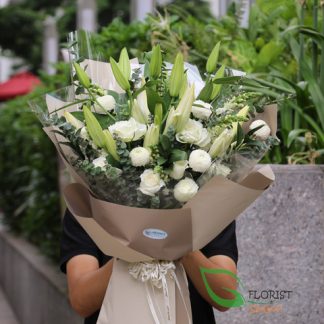 Beautiful white lily flowers