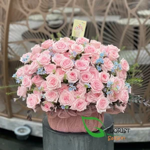 Big flowers basket for happy birthday