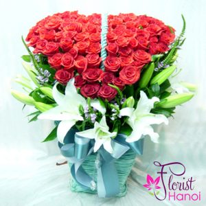 Big heart flowers for love in Hanoi