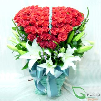 Big heart flowers for love in Saigon