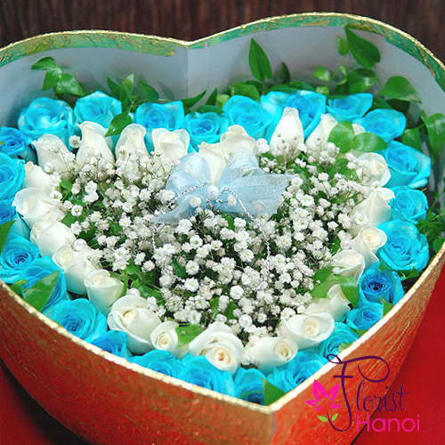 Order blue rose bouquet for delivered in Hanoi