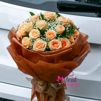 Champagne rose bouquet Hanoi