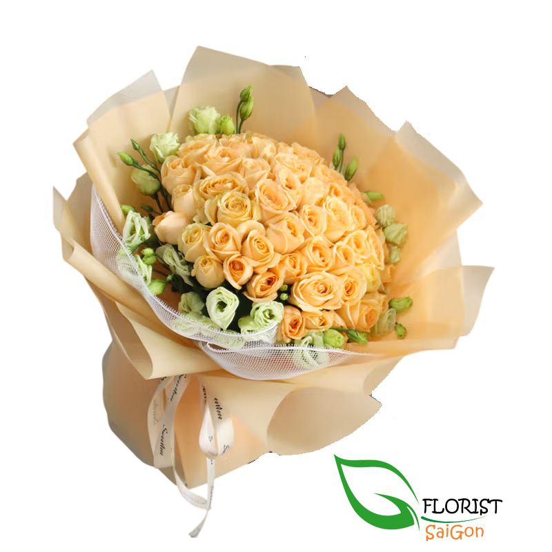 Order champagne rose bouquet Saigon