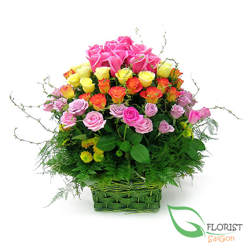 Multicolored flowers delivery Ben Thanh Ho Chi Minh city