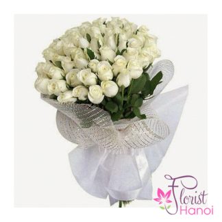 Hanoi birthday flowers with white roses