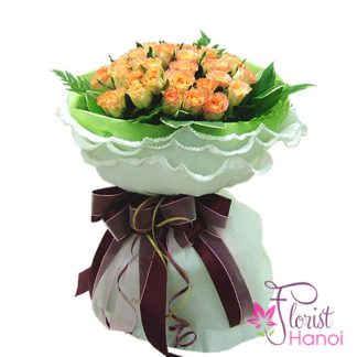Happy birthday with bouquet of roses