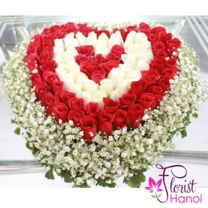 Heart shaped flowers for Valentines day