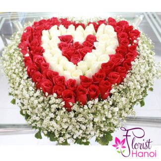 Heart shaped flowers for Valentines day