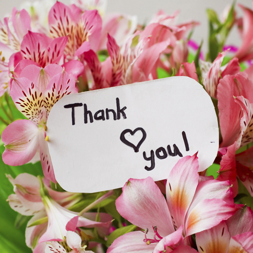 Thank you message for birthday flower delivery
