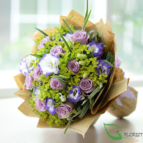 Purple rose bunch delivery HCMC
